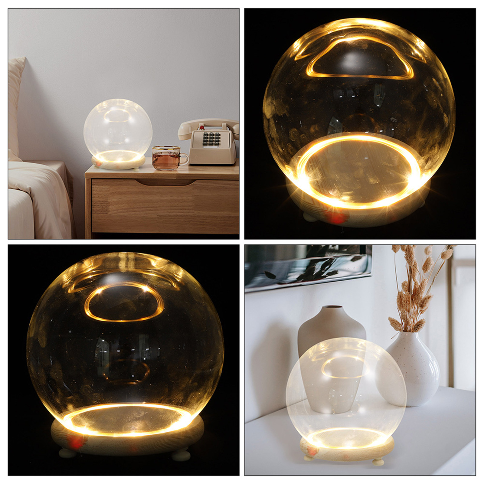 Plastic Dome Clear - Przezroczysta szklana kopuła z drewnianą podstawą